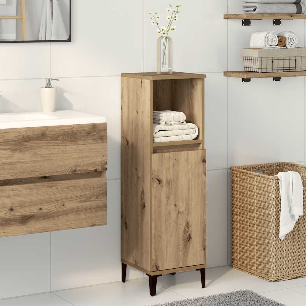 vidaXL Meuble de salle de bain chêne artisan 30x30x100 cm bois d'ingénierie