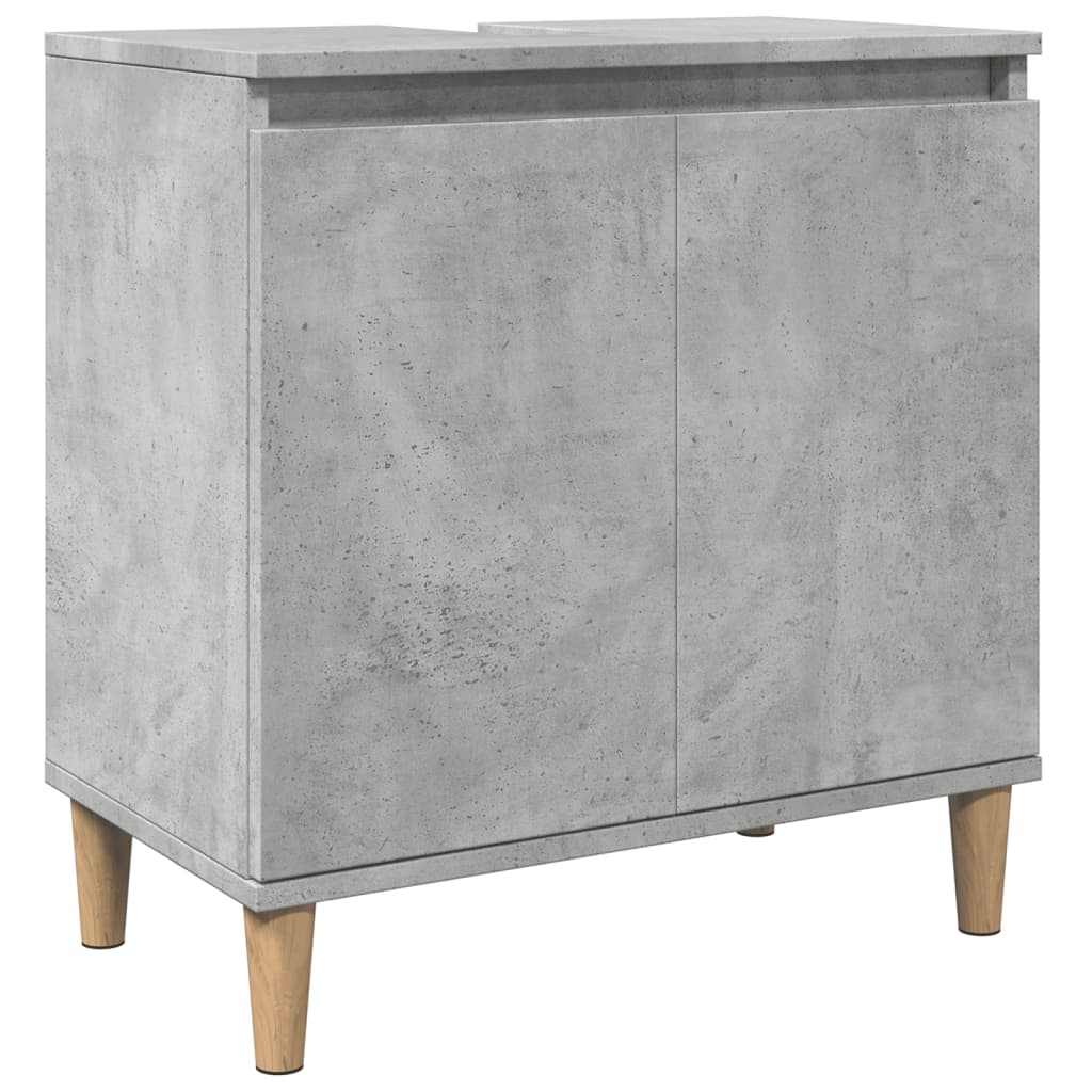 vidaXL Waschbeckenunterschrank Betongrau 58x33x60 cm Holzwerkstoff