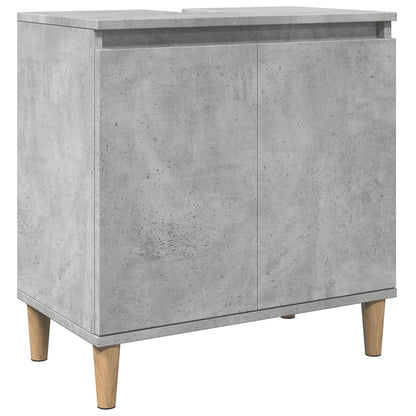 vidaXL Waschbeckenunterschrank Betongrau 58x33x60 cm Holzwerkstoff