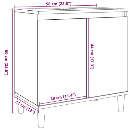 vidaXL Waschbeckenunterschrank Altholz-Optik 58x33x60 cm Holzwerkstoff