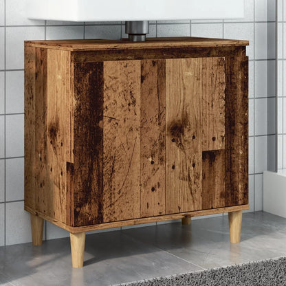 vidaXL Waschbeckenunterschrank Altholz-Optik 58x33x60 cm Holzwerkstoff