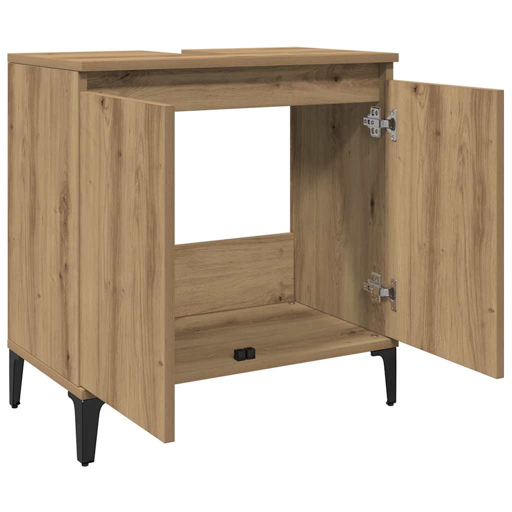 vidaXL Waschbeckenunterschrank Artisan-Eiche 58x33x60 cm Holzwerkstoff