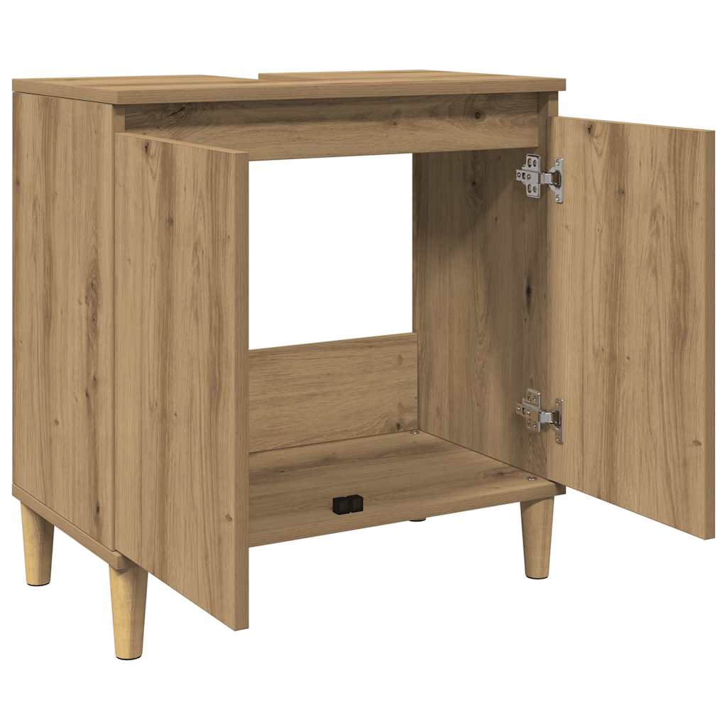 Waschbeckenunterschrank Artisan-Eiche 58x33x60 cm Holzwerkstoff