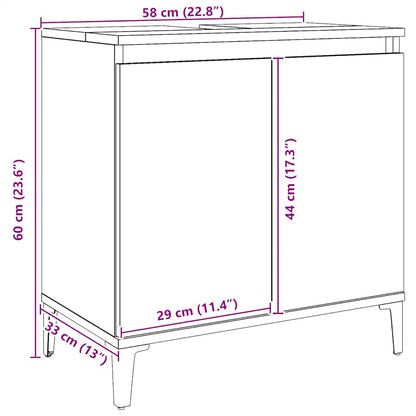 Waschbeckenunterschrank Artisan-Eiche 58x33x60 cm Holzwerkstoff