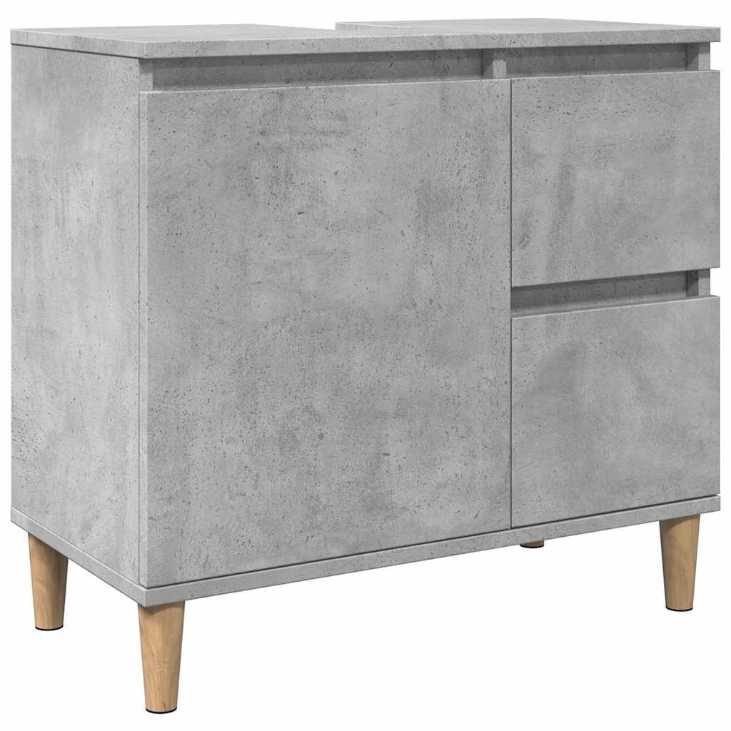 vidaXL Waschbeckenunterschrank Betongrau 65x33x60 cm Holzwerkstoff