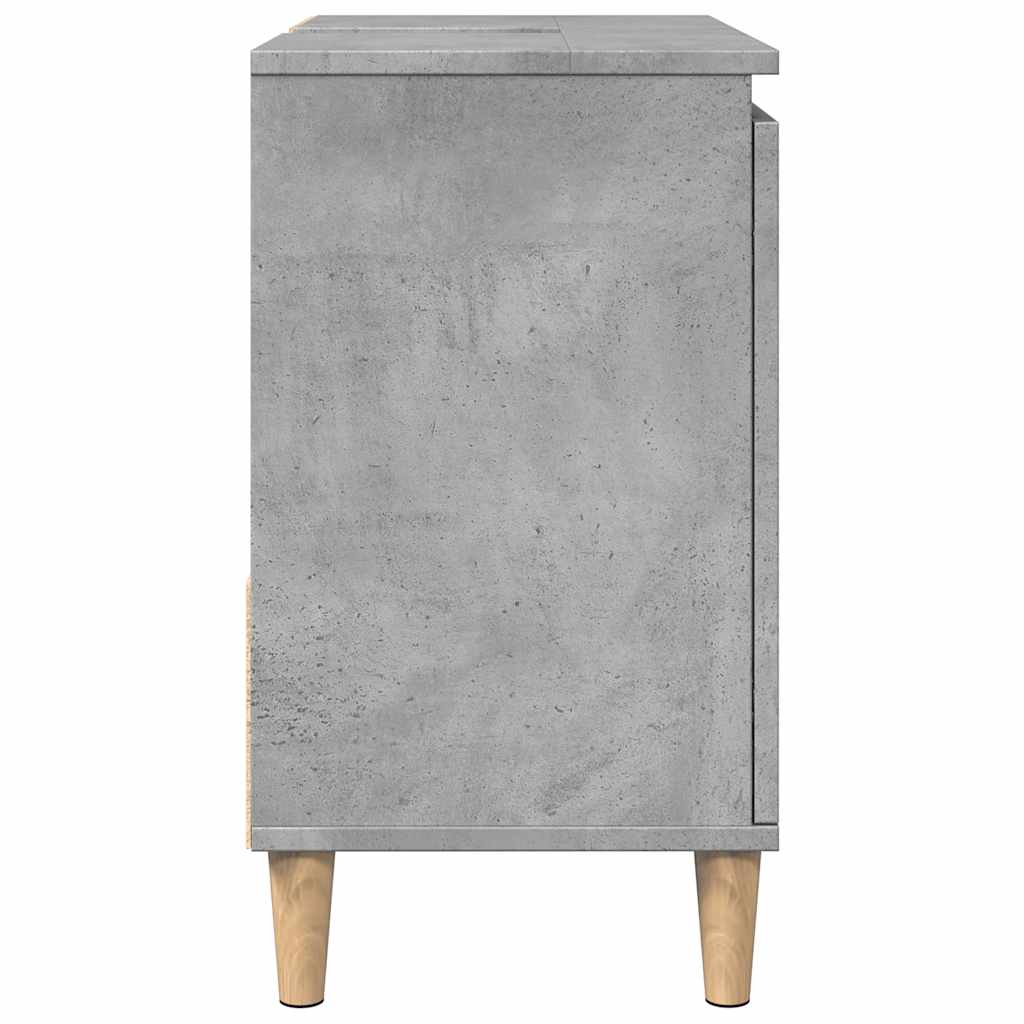 vidaXL Waschbeckenunterschrank Betongrau 65x33x60 cm Holzwerkstoff