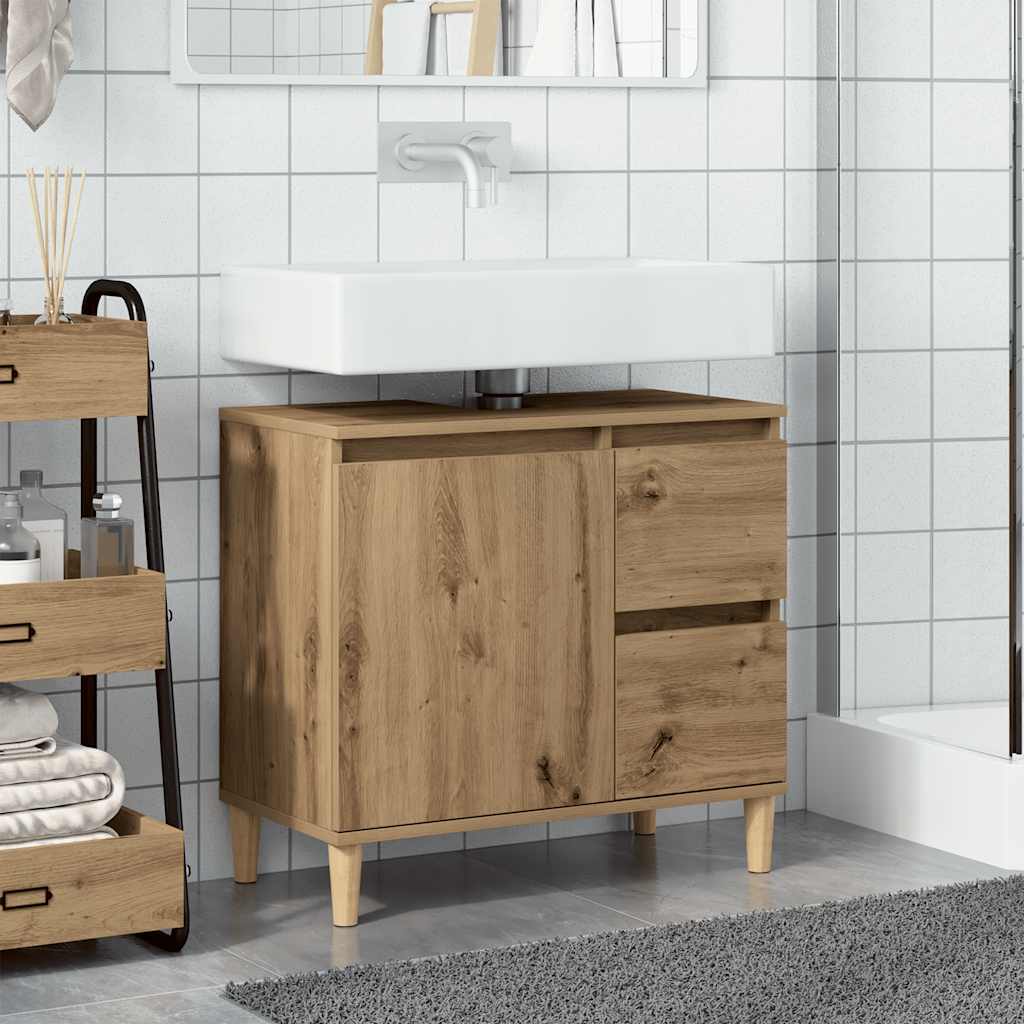 Meuble sous-vasque vidaXL chêne artisan 65x33x60 cm bois d'ingénierie