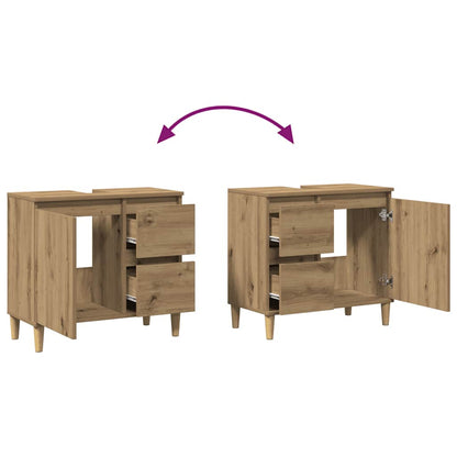 Meuble sous-vasque vidaXL chêne artisan 65x33x60 cm bois d'ingénierie