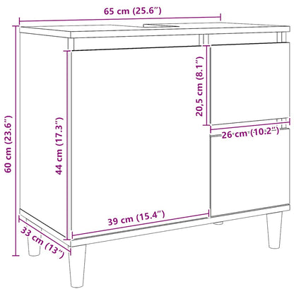 Meuble sous-vasque vidaXL chêne artisan 65x33x60 cm bois d'ingénierie