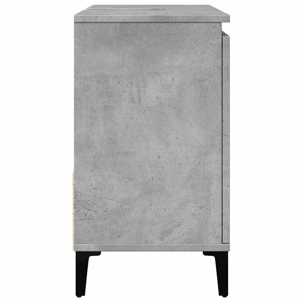 vidaXL Waschbeckenunterschrank Betongrau 65x33x60 cm Holzwerkstoff