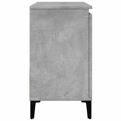 vidaXL Waschbeckenunterschrank Betongrau 65x33x60 cm Holzwerkstoff