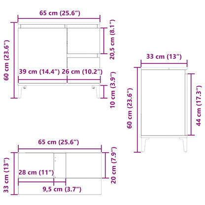 vidaXL Waschbeckenunterschrank Altholz-Optik 65x33x60 cm Holzwerkstoff