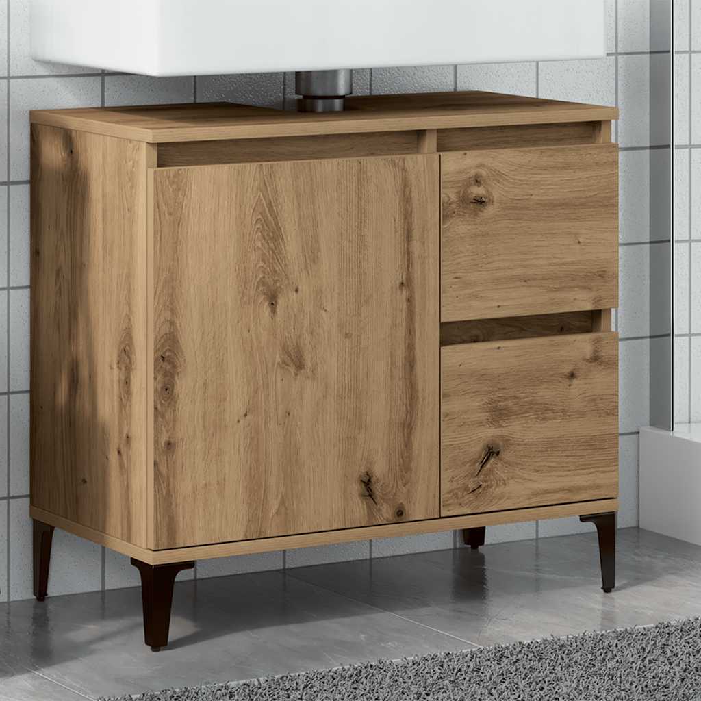 vidaXL Waschbeckenunterschrank Artisan-Eiche 65x33x60 cm Holzwerkstoff