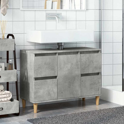 Meuble sous-vasque vidaXL gris béton 80x33x60 cm bois d'ingénierie