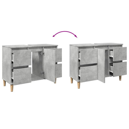 Meuble sous-vasque vidaXL gris béton 80x33x60 cm bois d'ingénierie