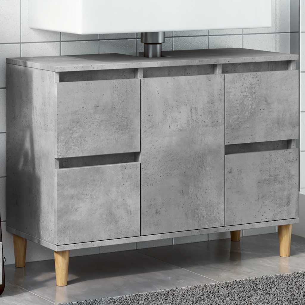 Meuble sous-vasque vidaXL gris béton 80x33x60 cm bois d'ingénierie