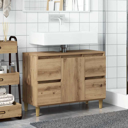 vidaXL Meuble sous-lavabo chêne artisan 80x33x60 cm Bois d'ingénierie