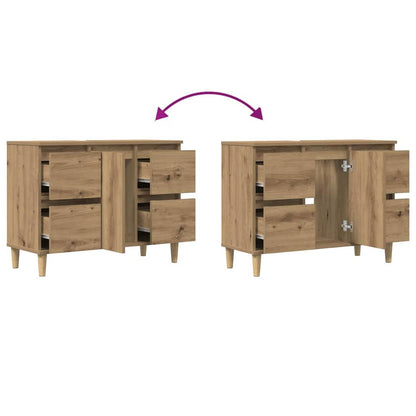 vidaXL Meuble sous-lavabo chêne artisan 80x33x60 cm Bois d'ingénierie