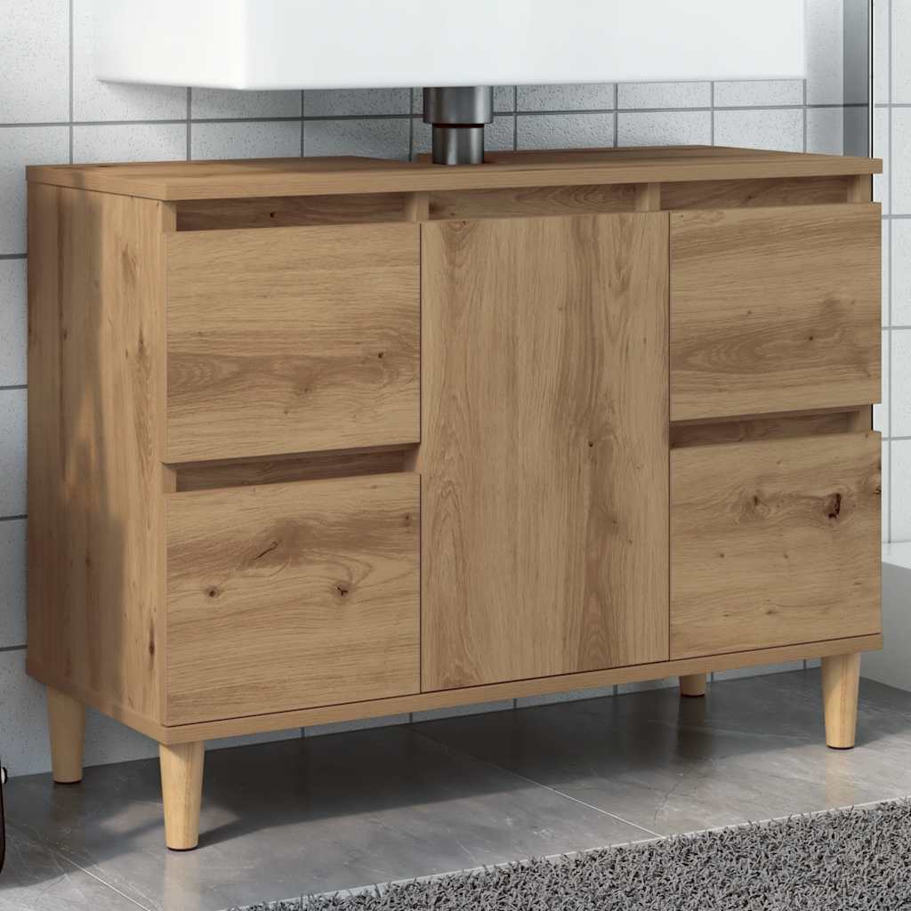 vidaXL Meuble sous-lavabo chêne artisan 80x33x60 cm Bois d'ingénierie