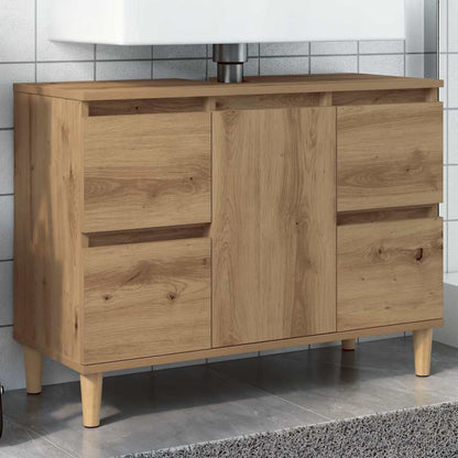 vidaXL Meuble sous-lavabo chêne artisan 80x33x60 cm Bois d'ingénierie