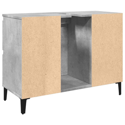 vidaXL Waschbeckenunterschrank Betongrau 80x33x60 cm Holzwerkstoff