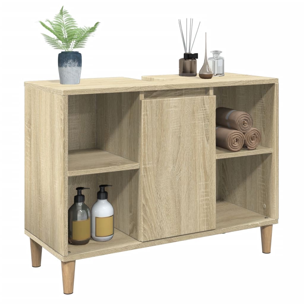 Meuble de salle de bain vidaXL Chêne Sonoma 80x33x60 cm Bois d'ingénierie