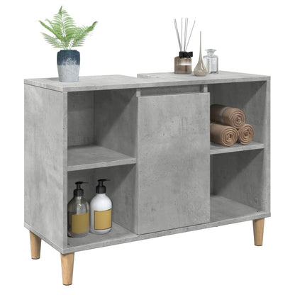 vidaXL Meuble de salle de bain gris béton 80x33x60 cm en bois d'ingénierie