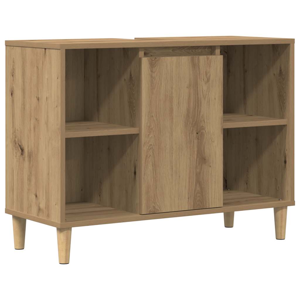 Badschrank Braun Artisan-Eiche 80x33x60 cm Holzwerkstoff