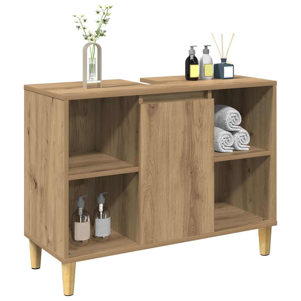 vidaXL Meuble sous-vasque chêne artisan marron 80x33x60 cm bois d'ingénierie