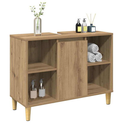 vidaXL Meuble sous-vasque chêne artisan marron 80x33x60 cm bois d'ingénierie
