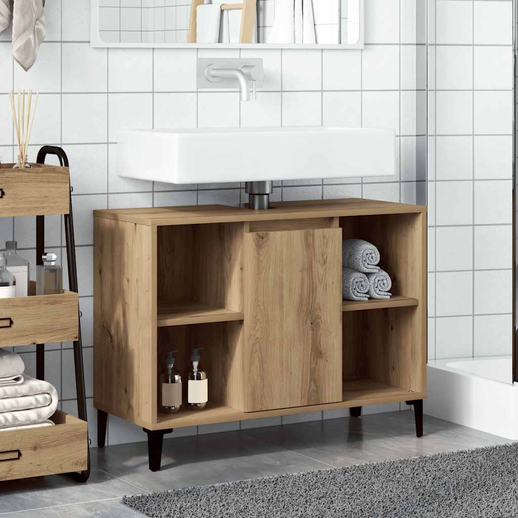 vidaXL Waschbeckenunterschrank Artisan-Eiche 80x33x60 cm Holzwerkstoff