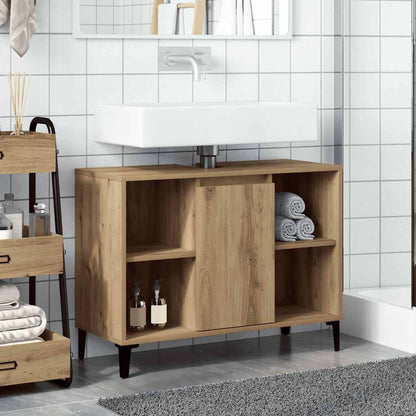 vidaXL Waschbeckenunterschrank Artisan-Eiche 80x33x60 cm Holzwerkstoff