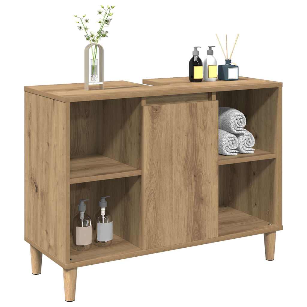 vidaXL Waschbeckenunterschrank Artisan-Eiche 80x33x60 cm Holzwerkstoff