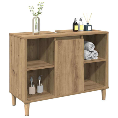 vidaXL Waschbeckenunterschrank Artisan-Eiche 80x33x60 cm Holzwerkstoff