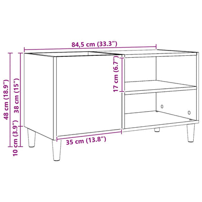 vidaXL Plattenschrank Artisan-Eiche 84,5x38x48 cm Holzwerkstoff