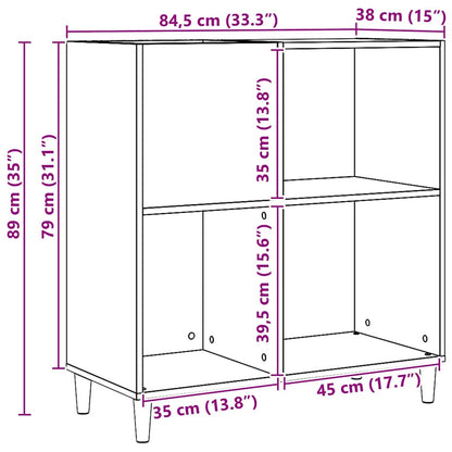 vidaXL Plattenschrank Artisan-Eiche 84,5x38x89 cm Holzwerkstoff