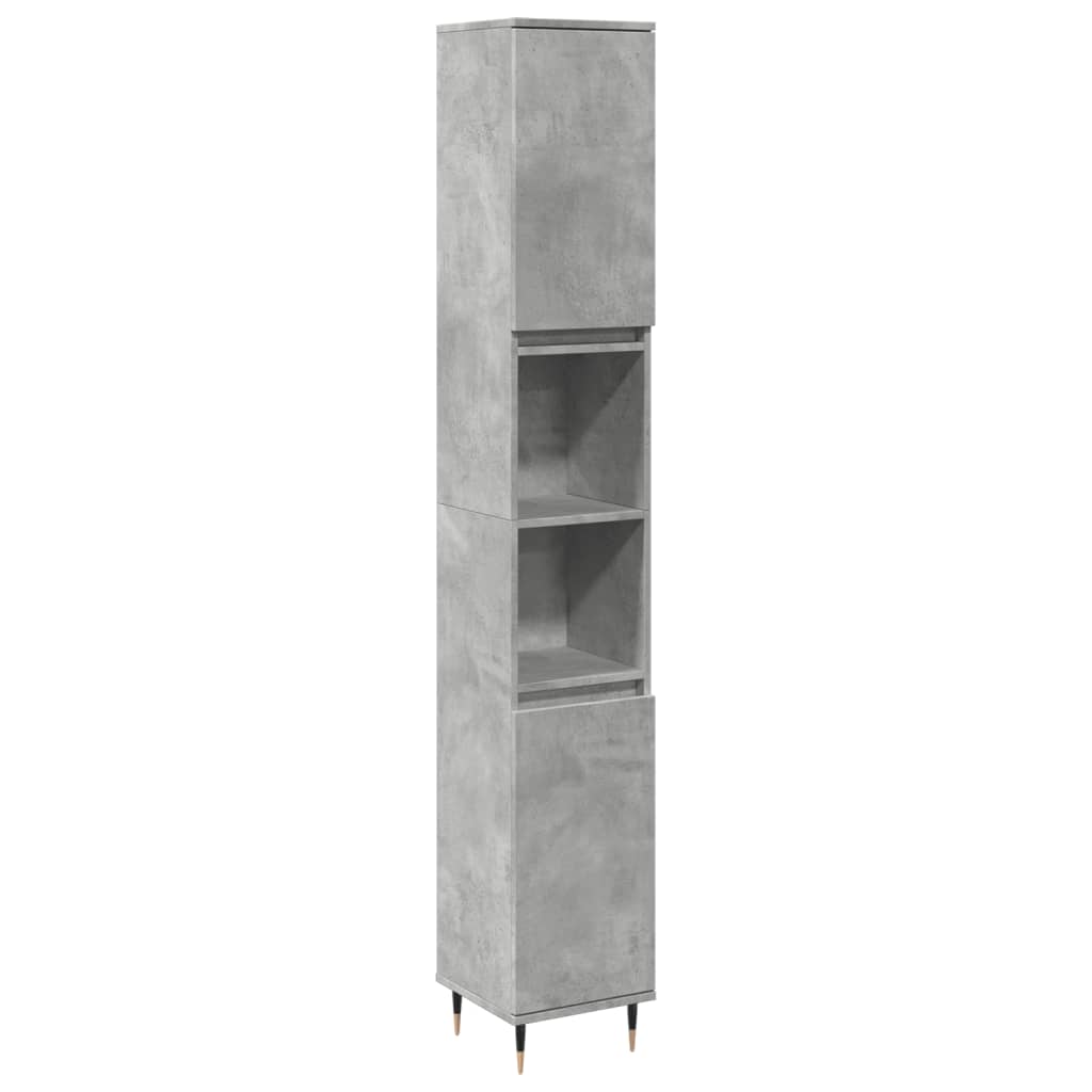 vidaXL Armoire de salle de bain gris béton 30x30x190 cm Aggloméré