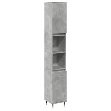 vidaXL Armoire de salle de bain gris béton 30x30x190 cm Aggloméré