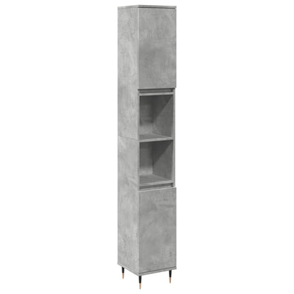 vidaXL Armoire de salle de bain gris béton 30x30x190 cm Aggloméré