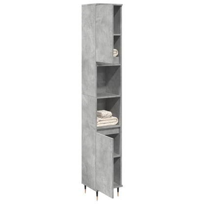 vidaXL Armoire de salle de bain gris béton 30x30x190 cm Aggloméré