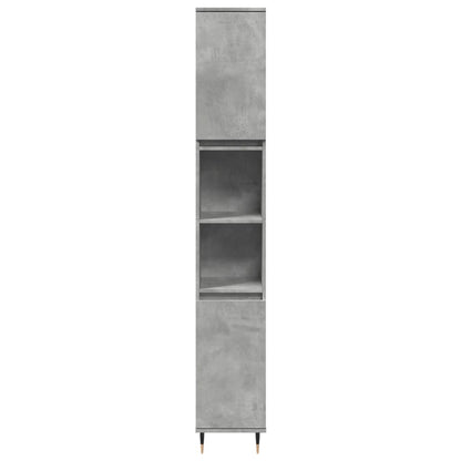 vidaXL Armoire de salle de bain gris béton 30x30x190 cm Aggloméré