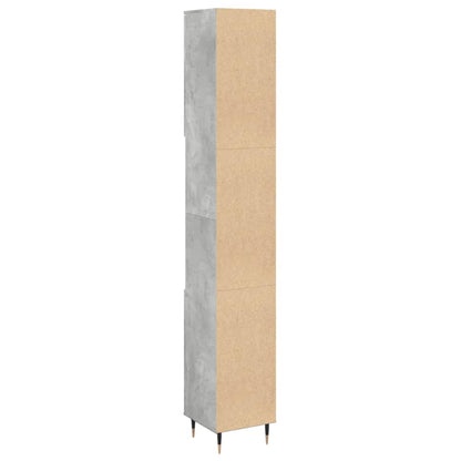vidaXL Armoire de salle de bain gris béton 30x30x190 cm Aggloméré