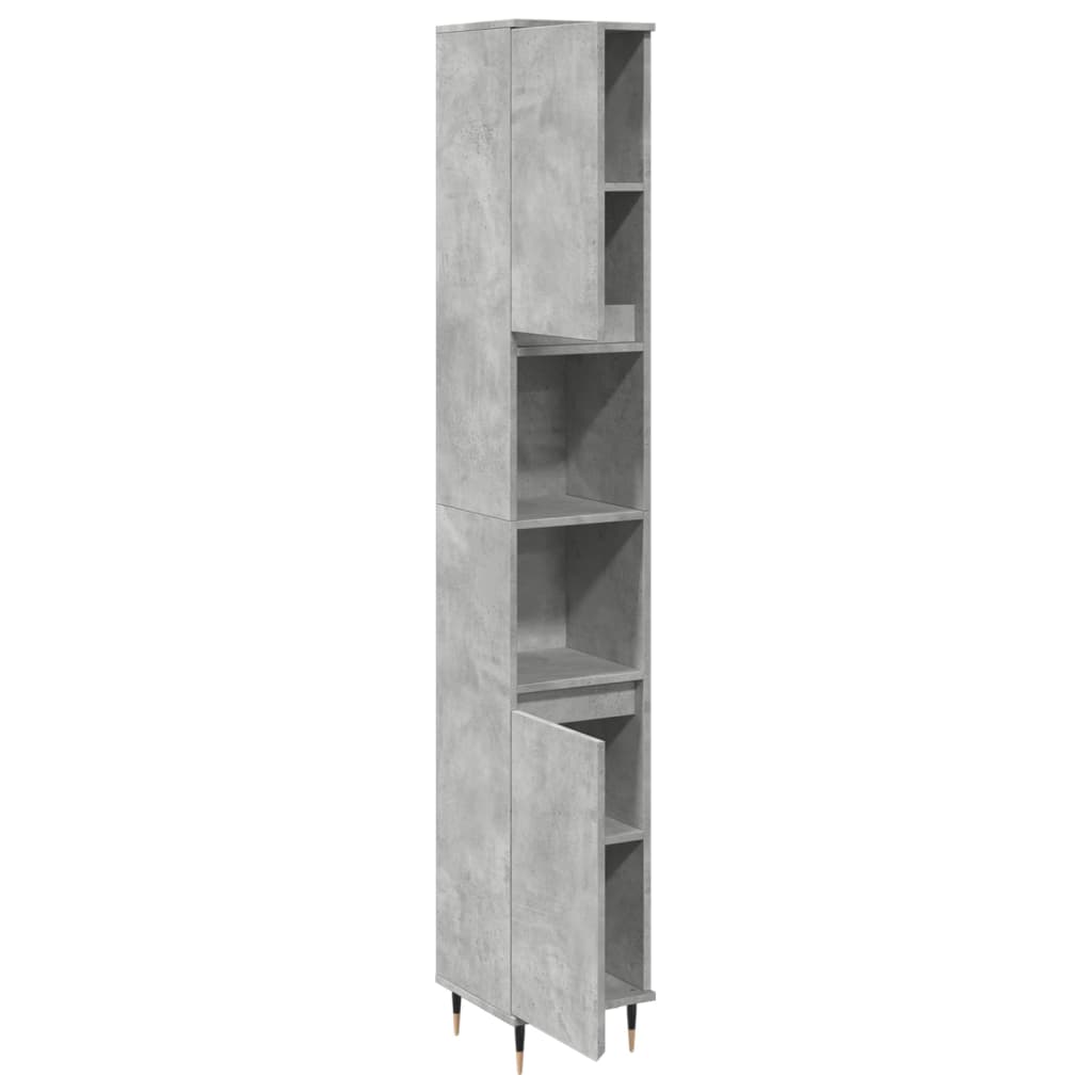 vidaXL Armoire de salle de bain gris béton 30x30x190 cm Aggloméré
