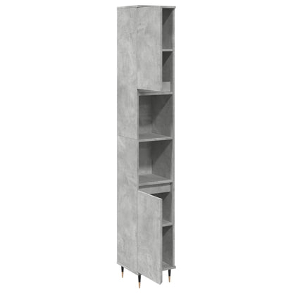vidaXL Armoire de salle de bain gris béton 30x30x190 cm Aggloméré