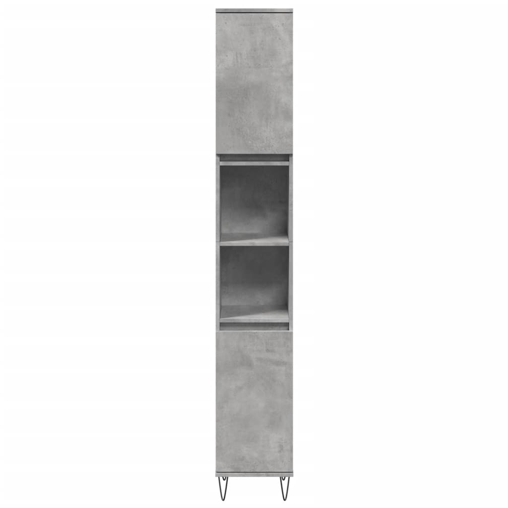 vidaXL Badschrank Betongrau 30x30x190 cm Holzwerkstoff