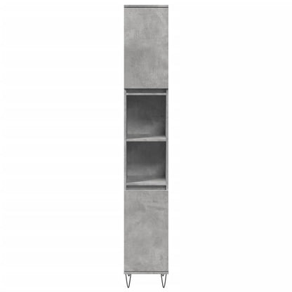 vidaXL Badschrank Betongrau 30x30x190 cm Holzwerkstoff