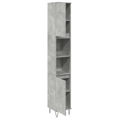 vidaXL Badschrank Betongrau 30x30x190 cm Holzwerkstoff
