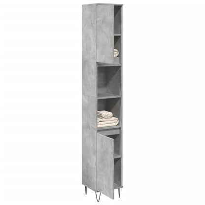 vidaXL Badschrank Betongrau 30x30x190 cm Holzwerkstoff