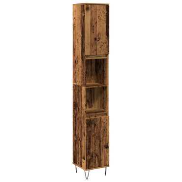 vidaXL Meuble de salle de bain aspect bois de récupération 30x30x190 cm Bois d'ingénierie