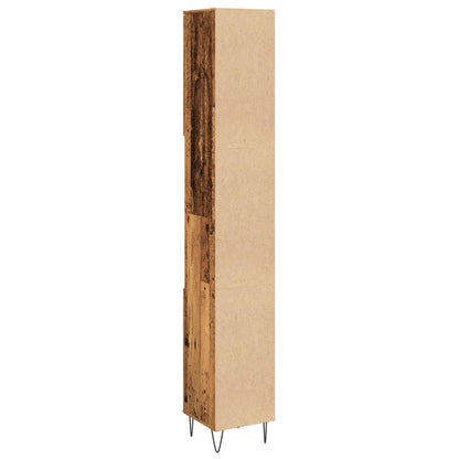 vidaXL Badschrank Altholz-Optik 30x30x190 cm Holzwerkstoff